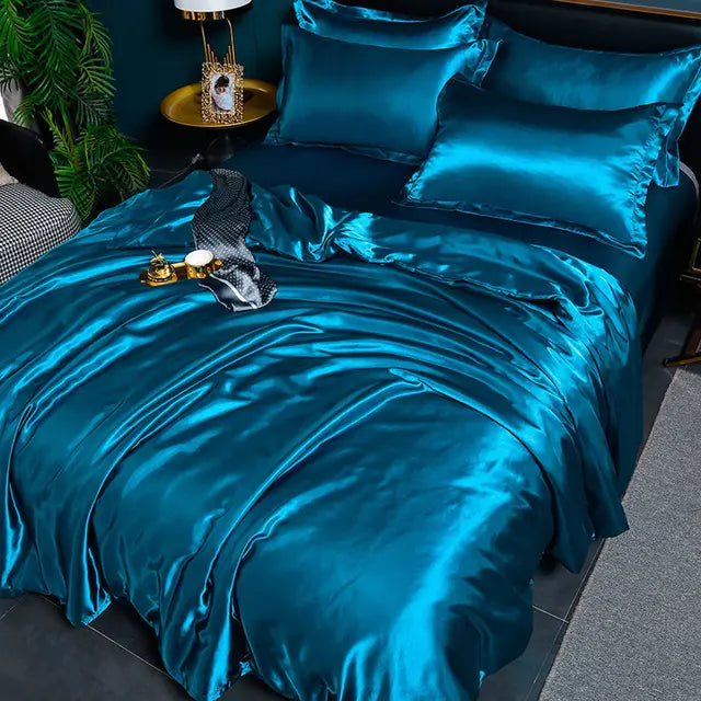 Soft Satin Bedding Duvet Cover Set