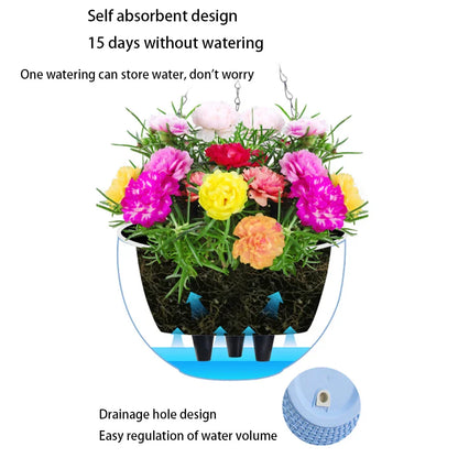 Natural Rattan Hanging Planter with Honeycomb Design