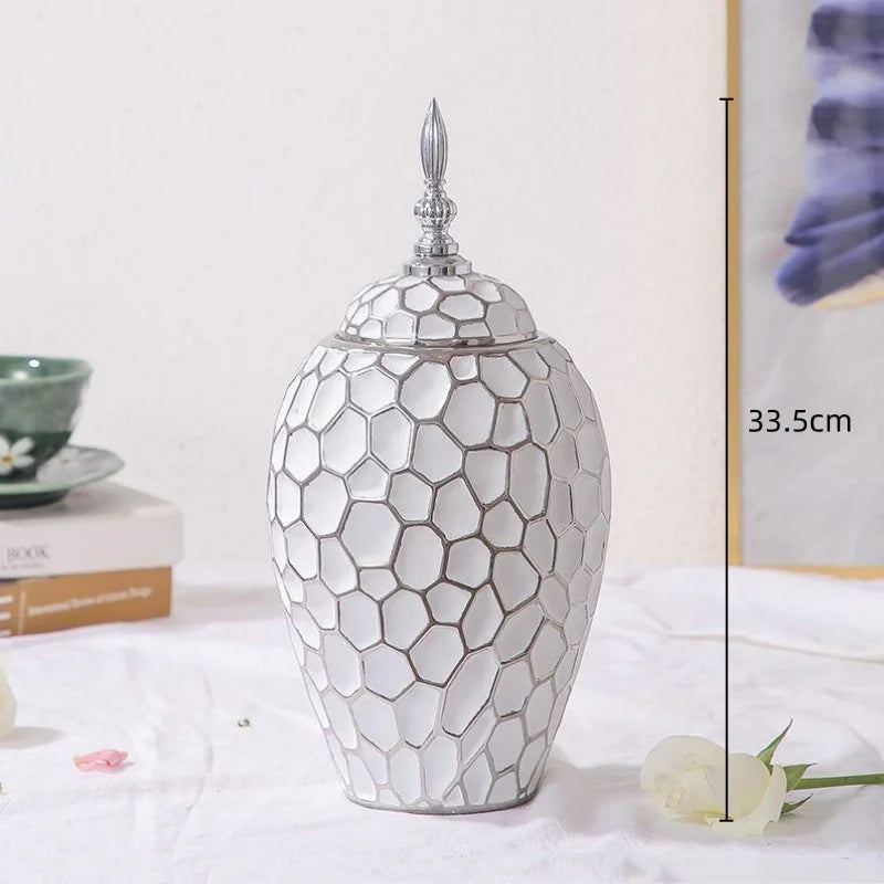 Elegant Gold Ceramic Vase Decorative Home Accent