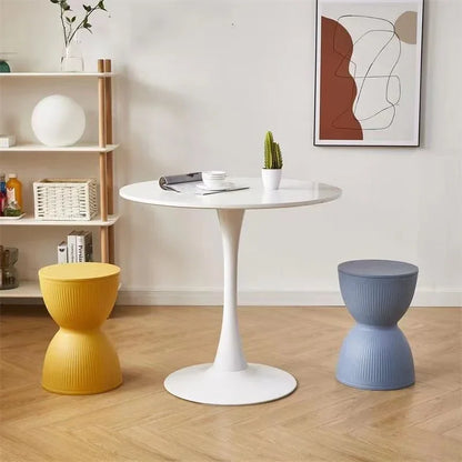 Modern Plastic Coffee Table with Sleek Hourglass Shape