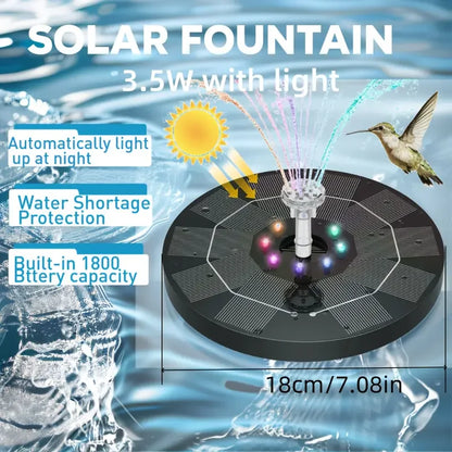 Solar Powered Garden Fountain with RGB LED Lights