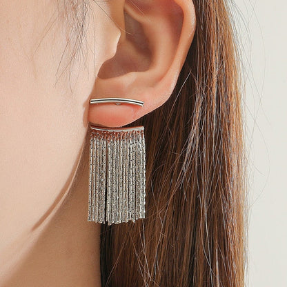 Luxury Gold Drop Tassel Earrings