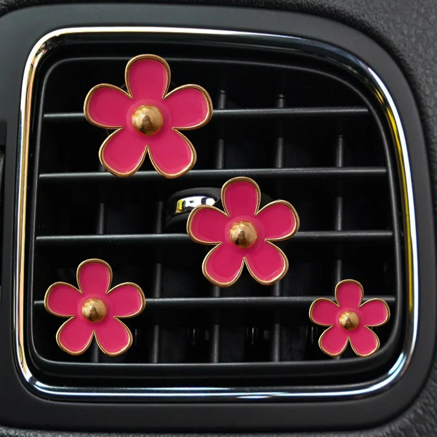 Car Air Freshener Clips | 4 Pack Floral Scent Vent Stickers - Fesara