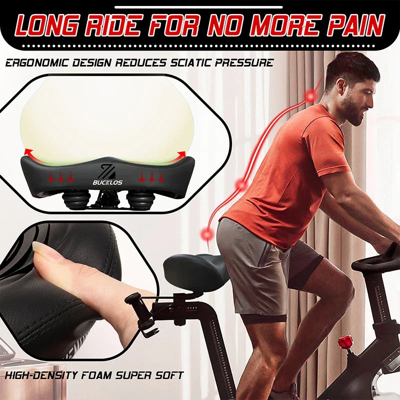 Oversized Bike Saddle with Shock Absorption and Waterproof Design – Comfortable Bicycle Seat for Long-Distance Cycling-2