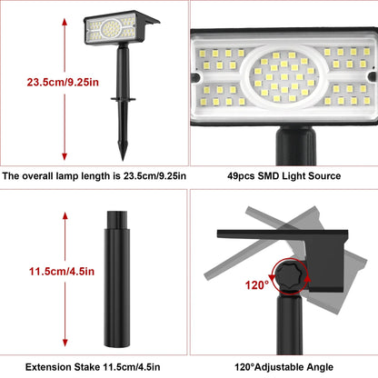 Bright Solar Powered Spotlight with 49 LEDs