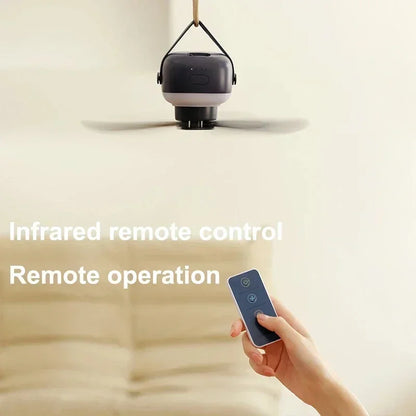 Portable Rechargeable Ceiling Fan with LED Light
