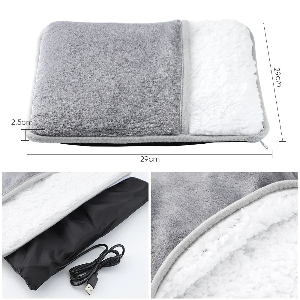 Cozy Electric Heated Foot Mat with Soft Washable Cover