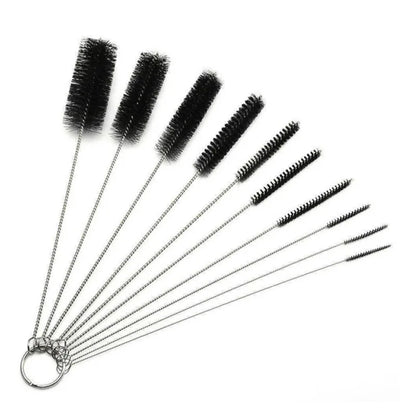 Premium 10pc Cleaning Brush Kit, Stainless Steel & Nylon