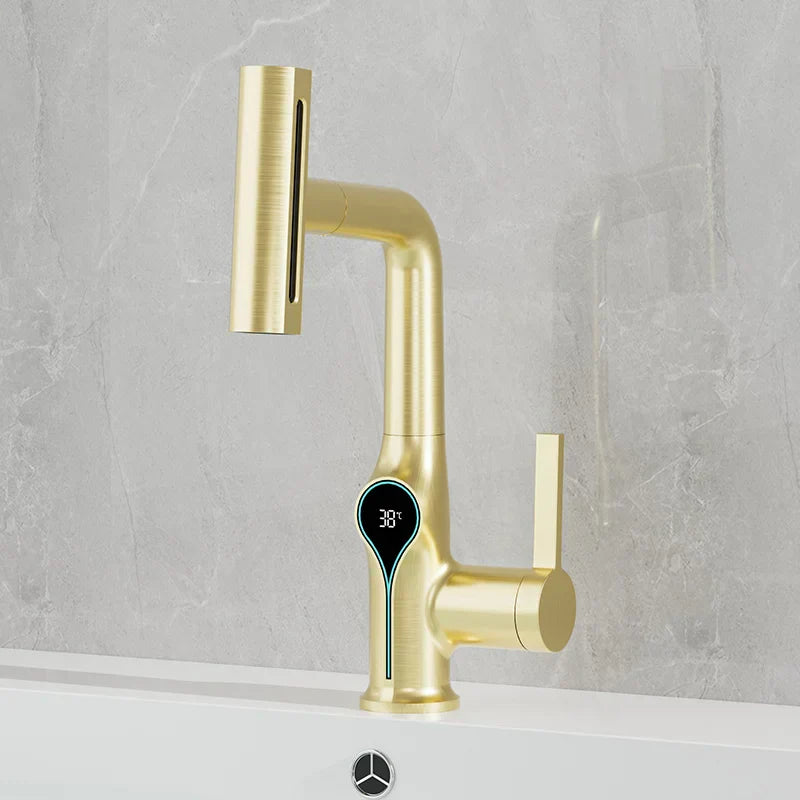 Modern Faucet with LED Temperature and Spray Nozzle