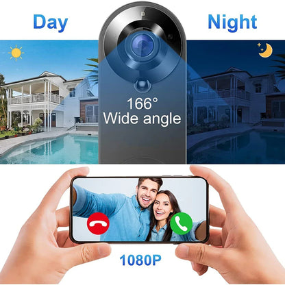 Wireless Smart Doorbell Camera 1080P HD Motion Alert