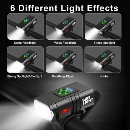 USB Rechargeable Bicycle Light Set - 1500 Lumens LED Headlight and Rear Light with 6 Modes for Night Riding Safety-3