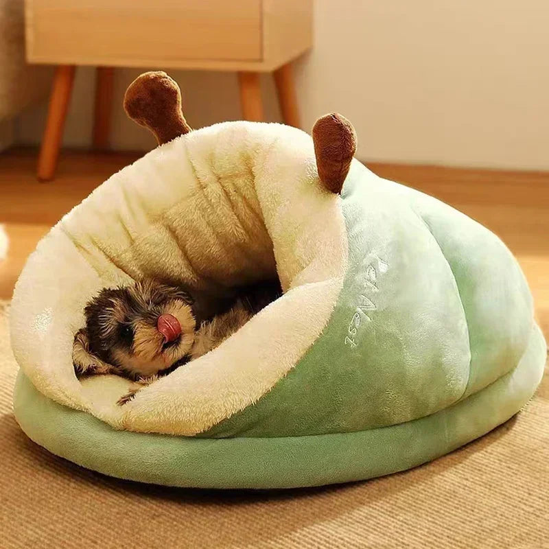 Slippernest - Foldable Dog Bed in Coral Fleece for Winter Comfort-6