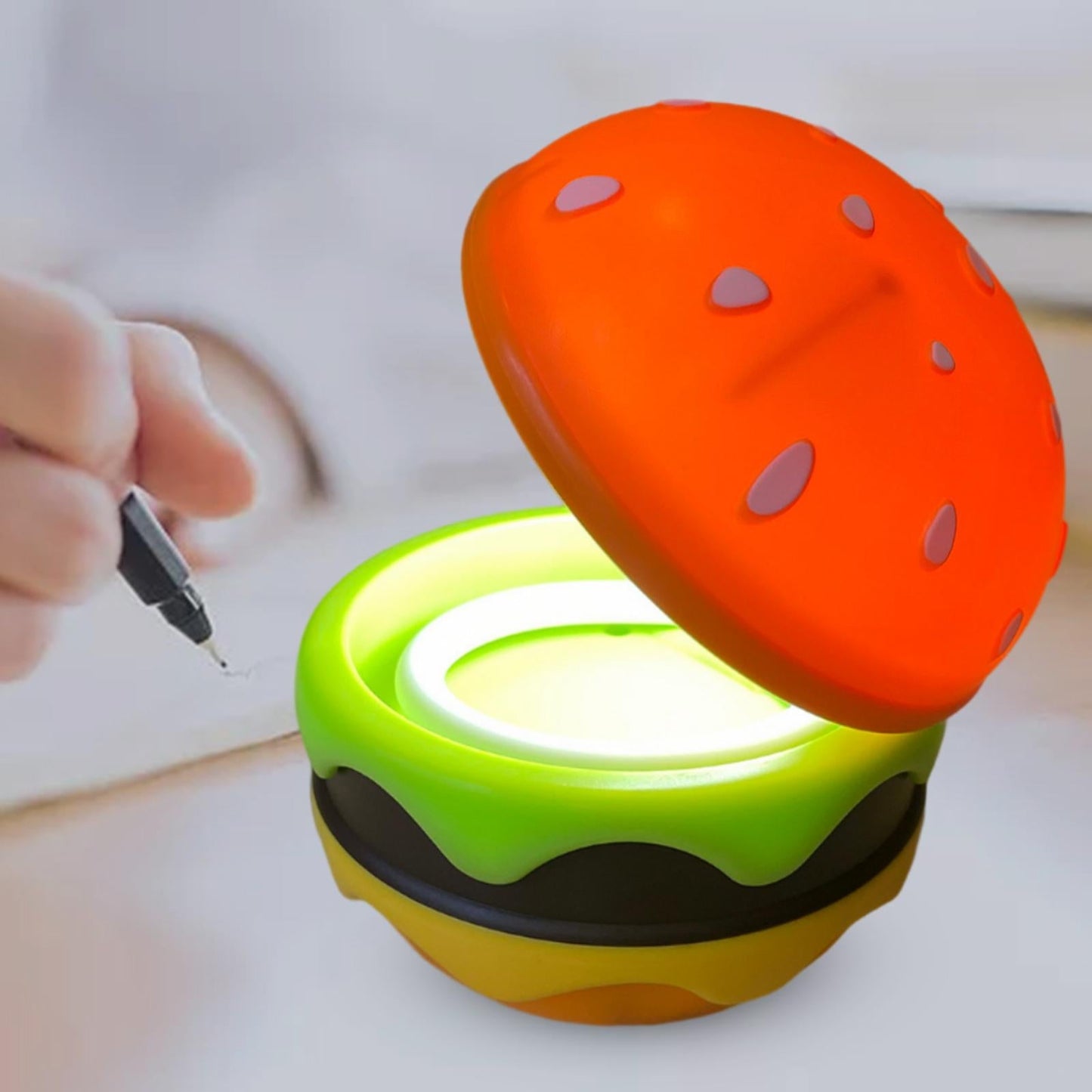 Compact Portable LED Burger Desk Lamp