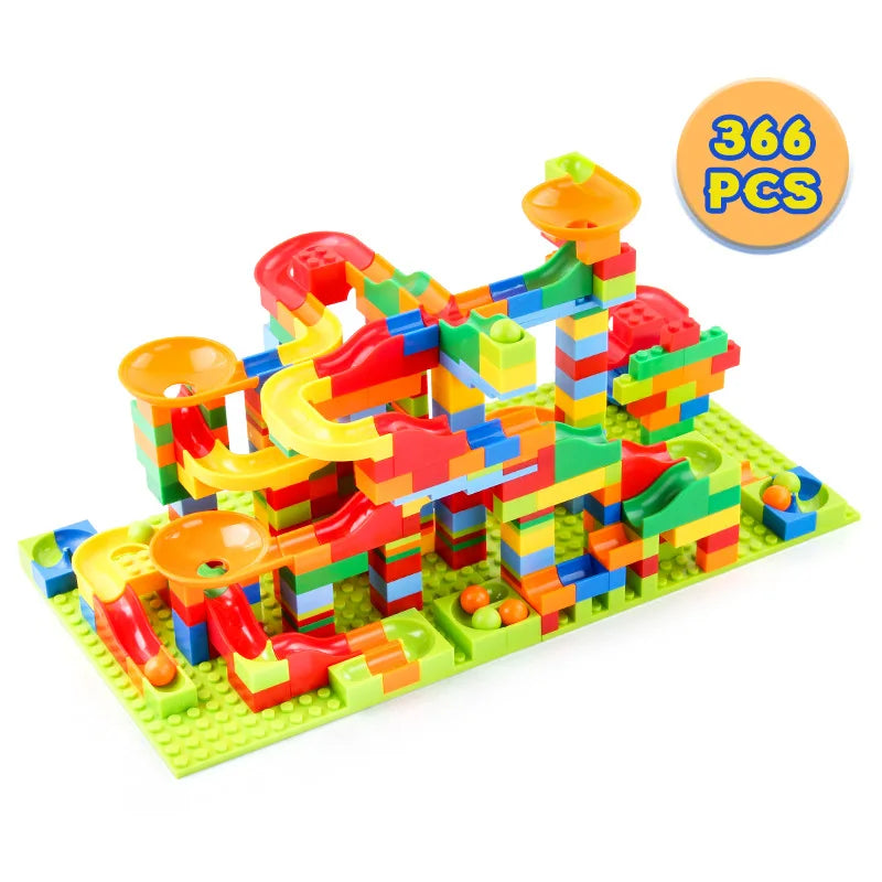 Colorful Marble Run Building Blocks Set