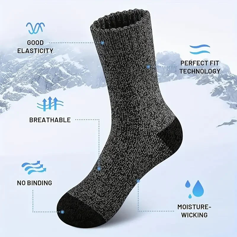 Thermal Merino Wool Hiking Socks for Men Women