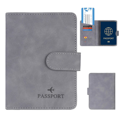 Genuine Leather Passport Wallet with RFID Blocker