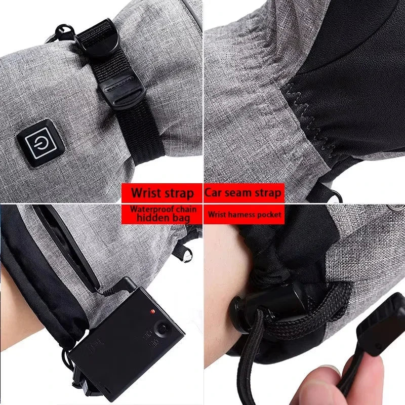 Warm Waterproof Electric Gloves for Outdoor Sports