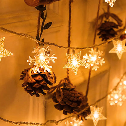 Fesara LED Fairy Lights Snowflake Design Warm White