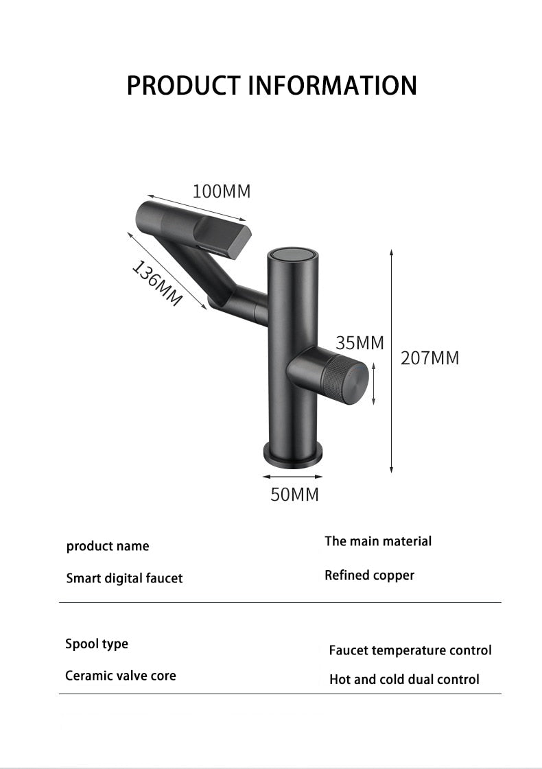 Contemporary Automatic Rotating Waterfall Kitchen Faucet