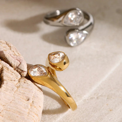 Elegant Drop Diamond Wrap Ring