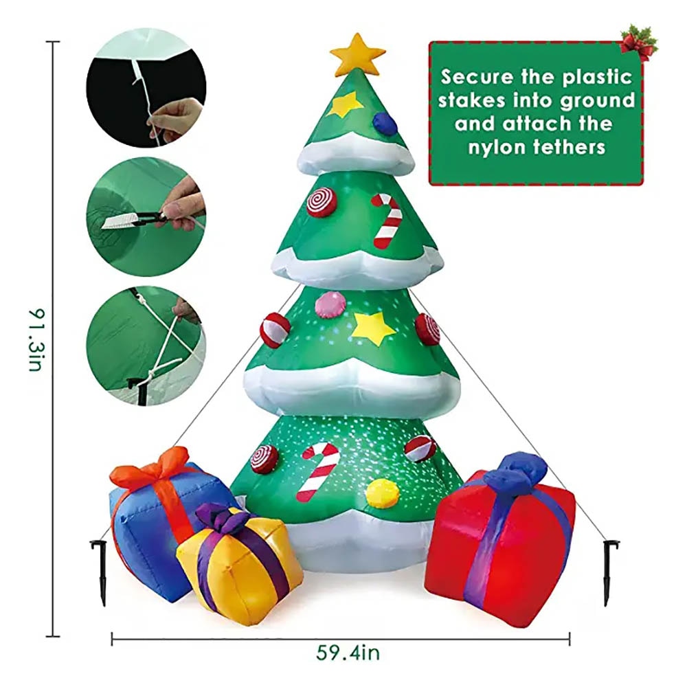 Large Blow Up Lighted Holiday Christmas Tree