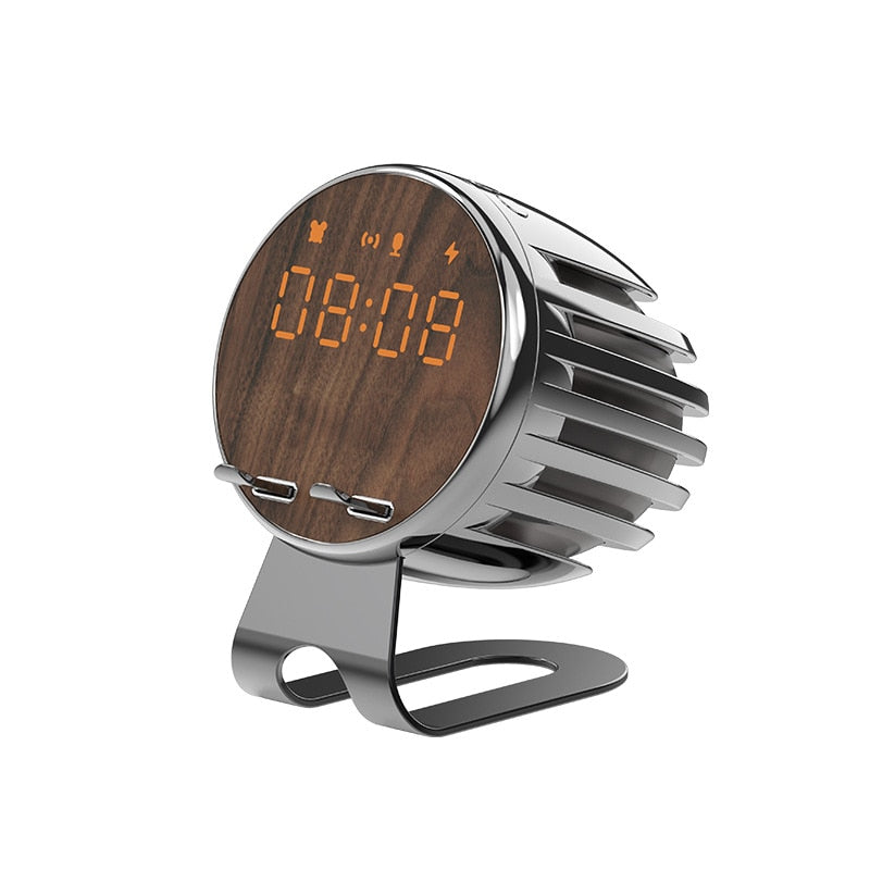 Luxury Wood Wireless Bluetooth Speaker Alarm Clock