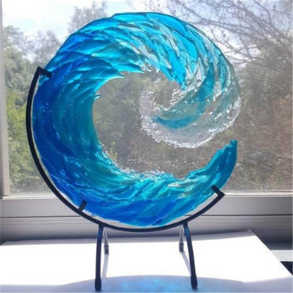 Beautiful Ocean Wave Glass Art Sculpture