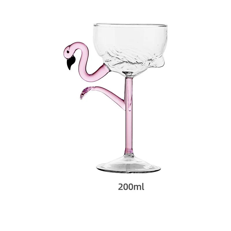 Colorful Flamingo Clear Drinkware Party Glasses