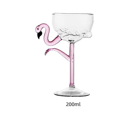 Colorful Flamingo Clear Drinkware Party Glasses
