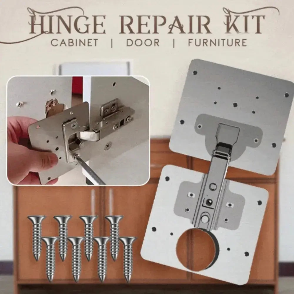 Fesara 2+2 Hinge Fixing Plates Kit with Screws Included - Fesara