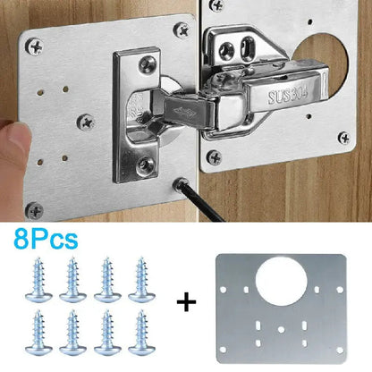 Fesara 2+2 Hinge Fixing Plates Kit with Screws Included