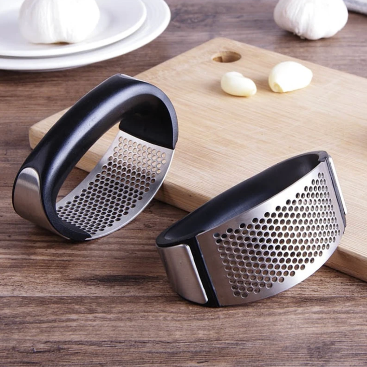 Easy Grip Stainless Garlic Crusher