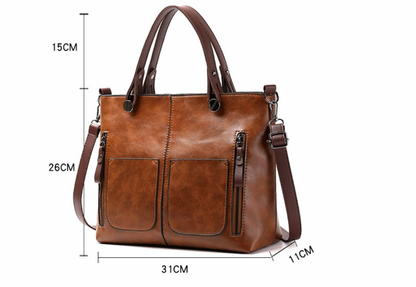Classic Ladies Genuine Leather Tote Bag