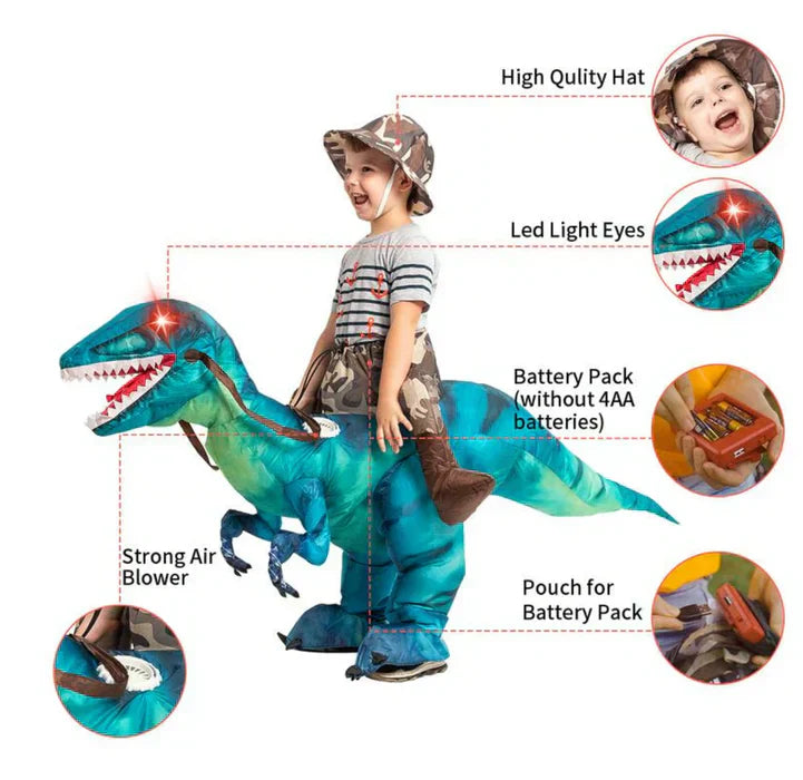 Inflatable Dinosaur Rider Costume for Kids Parties