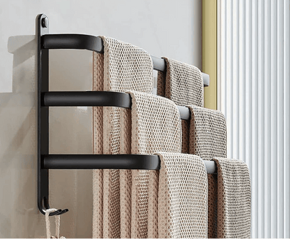 Sleek Wall Mount Bathroom Shelf with Towel Bar