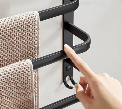 Sleek Wall Mount Bathroom Shelf with Towel Bar