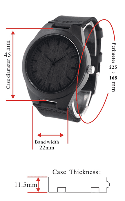 Men's Classic Wooden Watch with Genuine Leather Strap