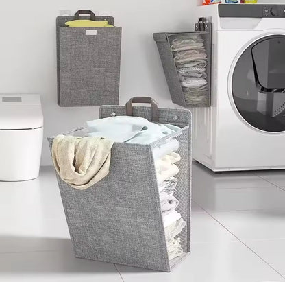 Space-Saving Foldable Wall Laundry Basket