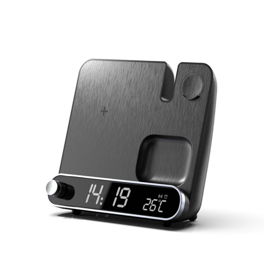 Compact 3 in 1 Wireless Charging Alarm Clock
