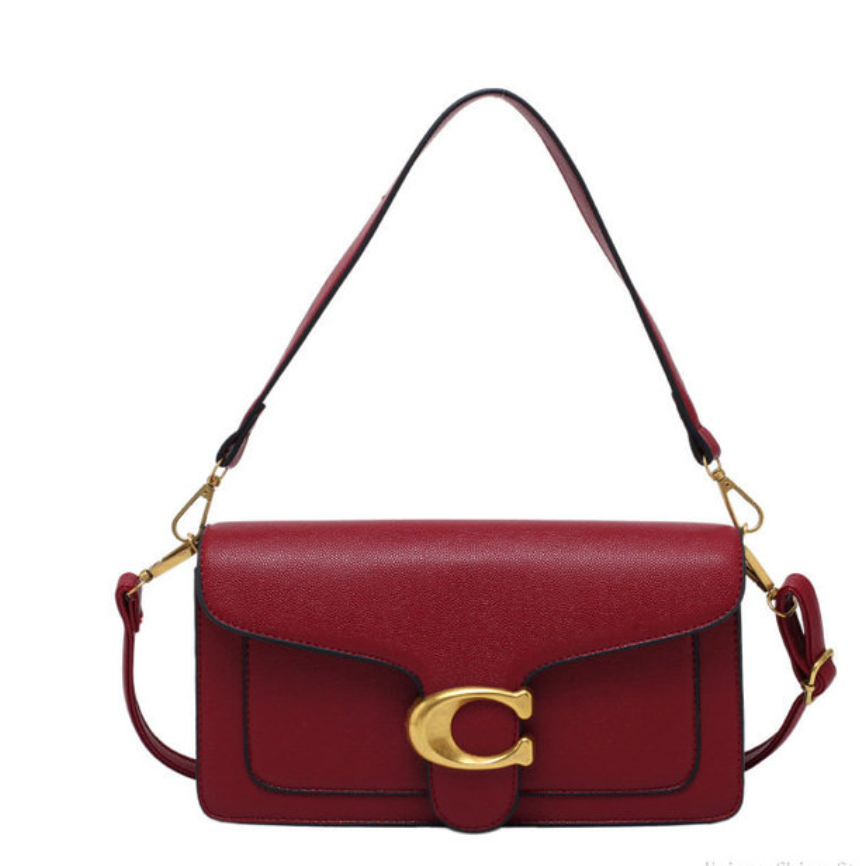 Premium Chic Faux Leather Tote Bag Gold Brown Accent