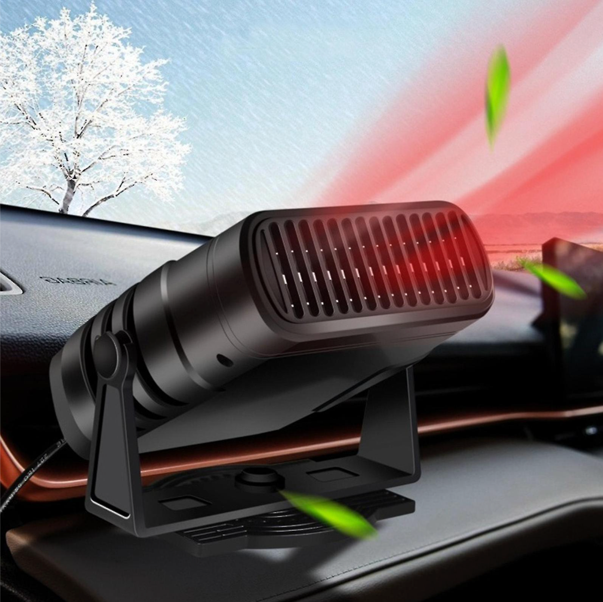 Compact 12V Car Heater Defroster with 360° Rotation - Fesara