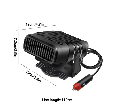 Compact 12V Car Heater Defroster with 360° Rotation