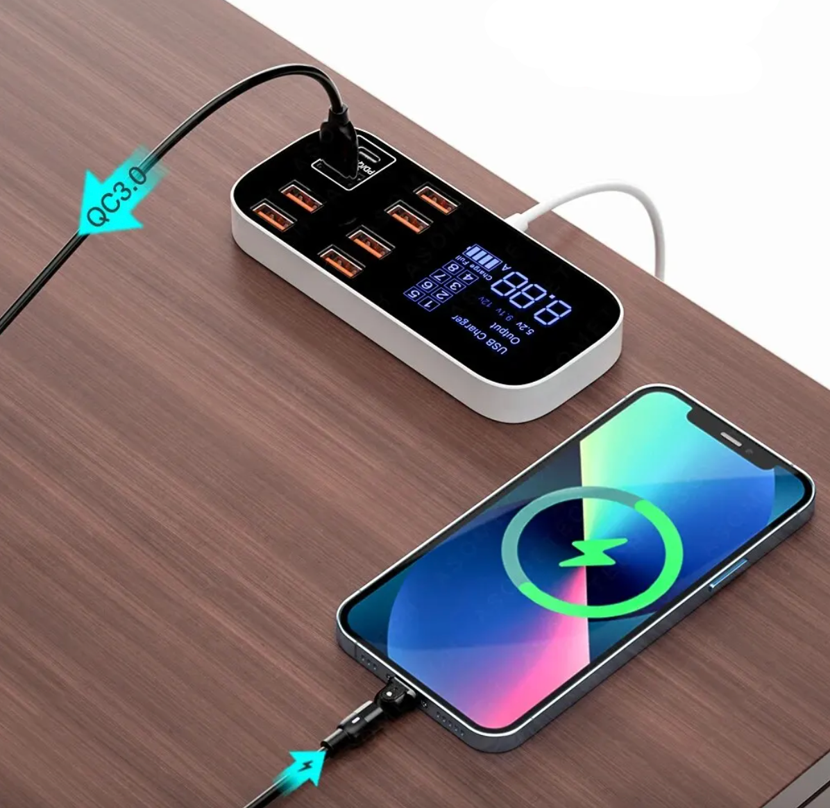 Compact Multiport Fast USB Charger Adapter