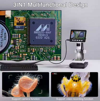 Compact 4.3 HD Digital Microscope with 8 LED Lights