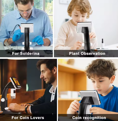 Compact 4.3 HD Digital Microscope with 8 LED Lights