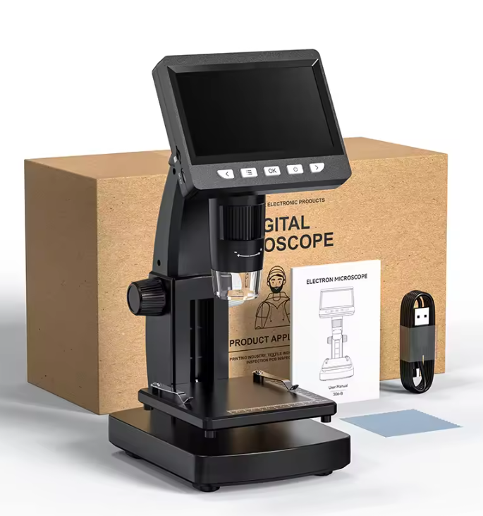 Compact 4.3 HD Digital Microscope with 8 LED Lights