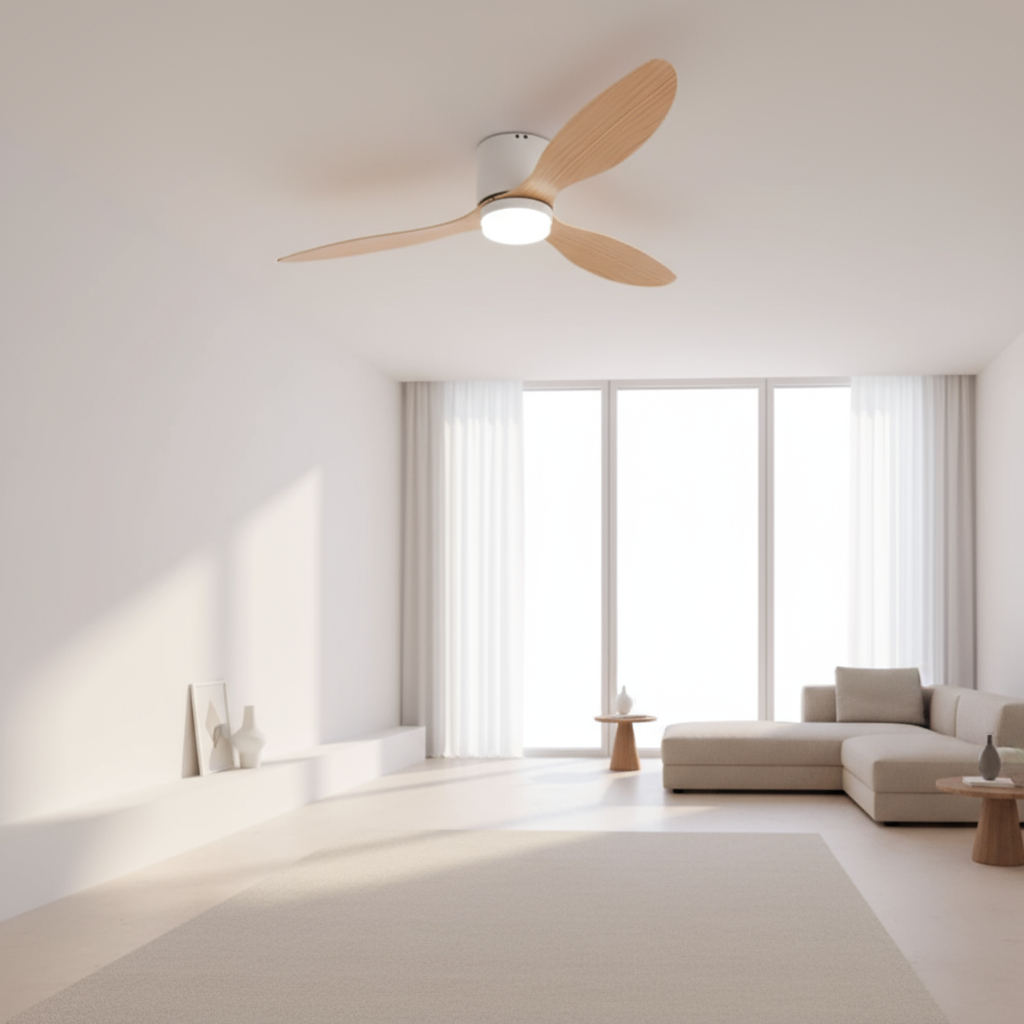 Stylish Ceiling Fan with LED Light and Remote - Fesara