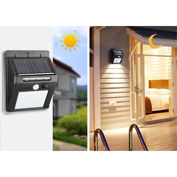 Outdoor Solar Powered Waterproof Wall Lamp