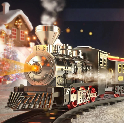 Vintage Model Train Set with Lights and Sound Effects
