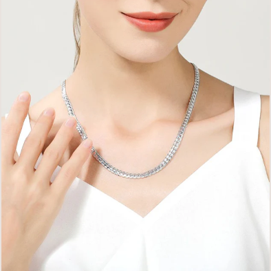 Beautiful Silver Chain Necklace for Ladies Luxury Gift